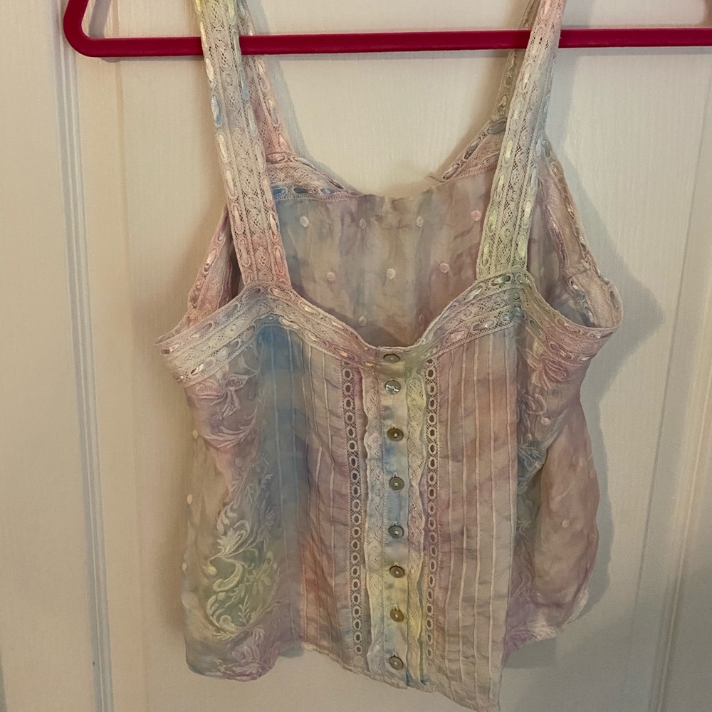 LoveShackFancy Tie Dye Daisy Crop Top